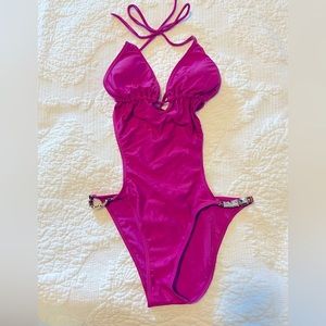 Fuscia Minokini with Gold